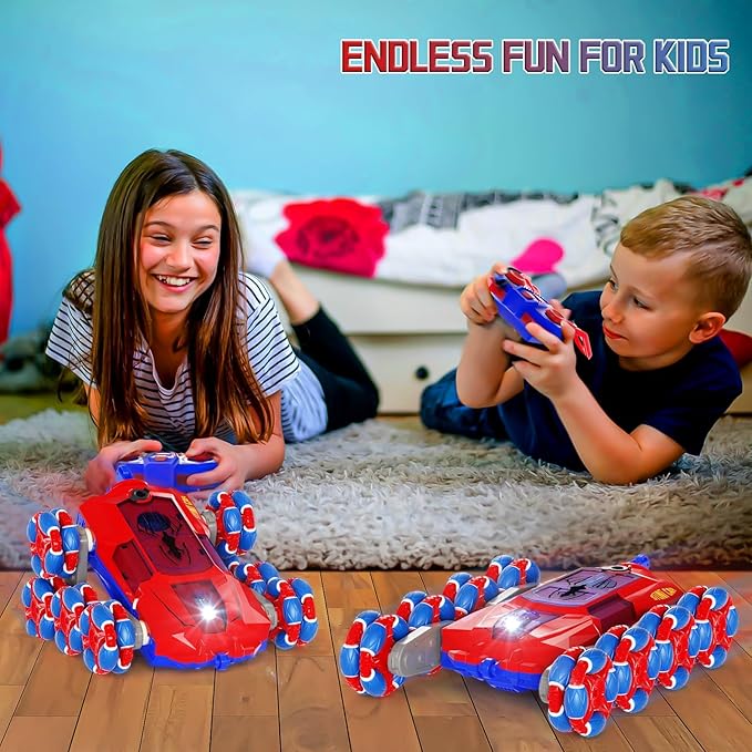 28C 8WD Gesture Sensing RC Stunt Car, 2.4Ghz Hand Remote Control Toy for Boys Age 8-13, Spider with Light & Sound, Rotation Remote Control Car for Christmas & Birthday Gifts