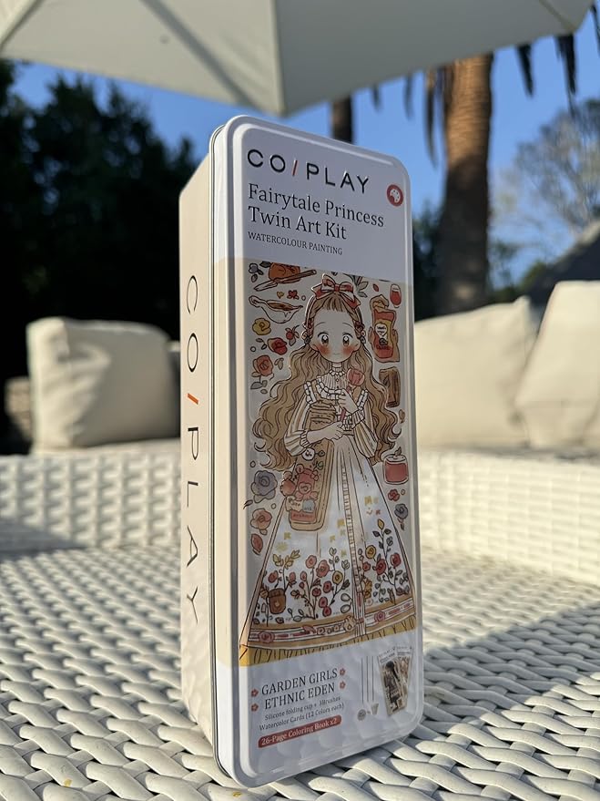 COIPLAY 648 Color Blocks Watercolor Paint Set, 52-Bookmarks, 3 Brushes, Silicone Cup, Fairytale Princess Coloring Books, for All Ages, Travel-Friendly, Easy to Use,No Mess, All in One, Art Supplies