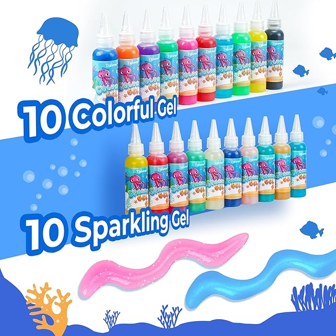 Teexpert Magic Water Elf Toy Kit - Aqua Fairy DIY Squishy Maker Craft Kit for Kids, Boys and Girls, 20 Magic Colors and Molds, Creative Arts and Crafts Gift for Christmas, Birthday, Ages 3+