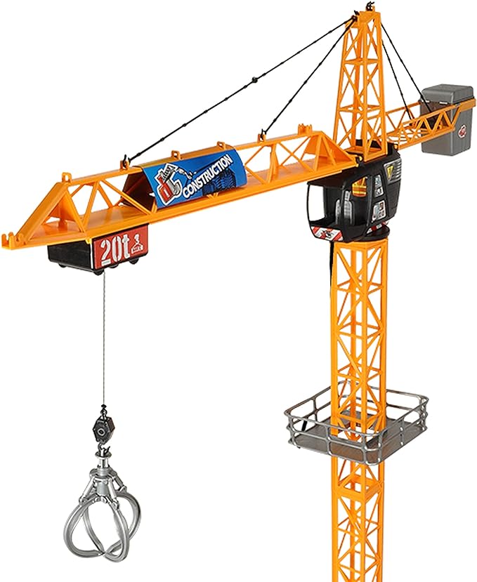 DICKIE TOYS Mighty Construction Crane with Remote Control, 48" inches and 350 Degree Rotation Trolley, for Ages 3 and up