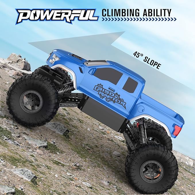 DOUBLE E Ford Raptor F150 RC Car 4WD Monster Trucks for Boys,11 Inches Off Road Crawler Vehicle RC Truck Toy Gift for Boys Girls 6 7 8-12 Years-Blue