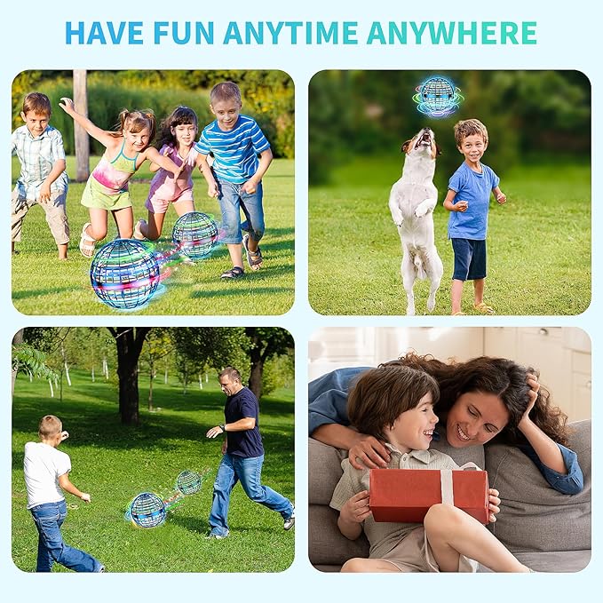 2PCS Flying Orb Ball Toys 2025, Uique Gift Hand Controlled Boomerang Hover Ball, Mini Drone Cosmic Globe Fidget Spinning Kids Adults Outdoor Fly Toy Birthday for Boys Girls Teens