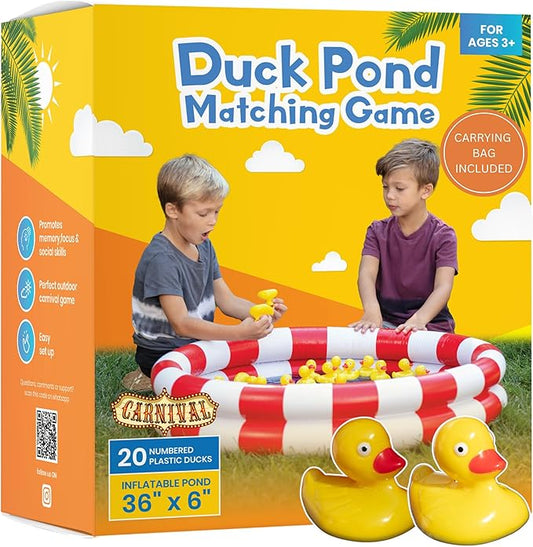 Duck Pond Matching Carnival Game, Outdoor Games for Kids Birthday Party Field Day Fun Activities for Kids 4-8, 3-5 - Outdoor Water Toys and Games for Backyard, Memory Game, Easter Gift Summer Toy