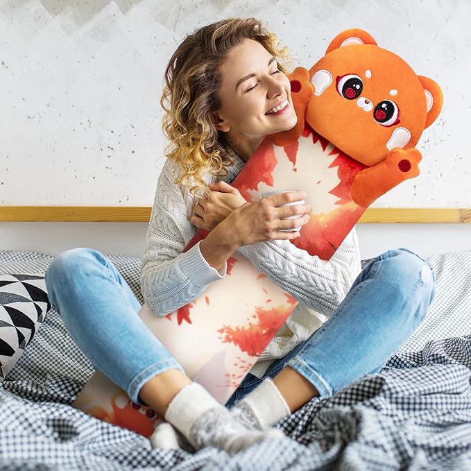 Red Panda Plush Body Pillow, Cute Stuffed Animal Soft Plushie, Big Cuddle Pillow Toy Gift for Girls (20 Inches)