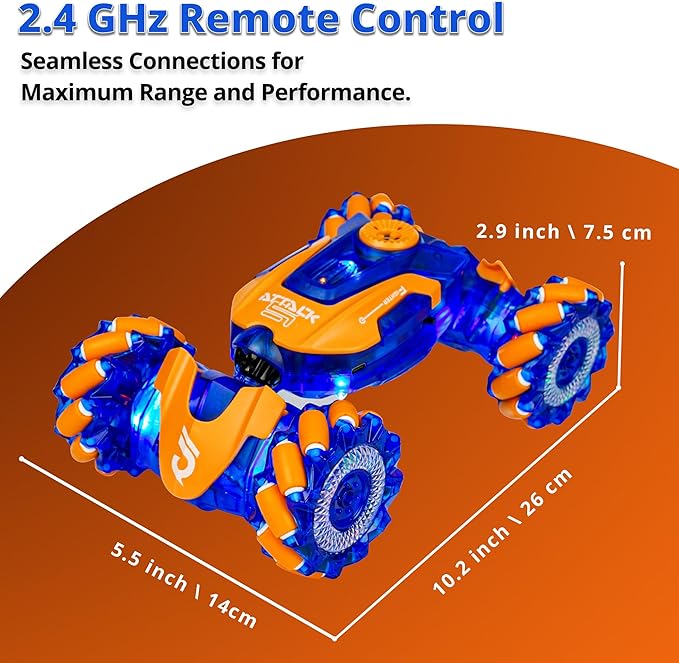 Gesture Sensing RC Stunt Car, Rotating Rechargeable Transform Car Toys, with Lights Music Spray, 360° 4WD Remote Control Twist Cars, Birthday Gifts for Kids Boys Girls 6-8-12, Best Gift for Kids 5-7