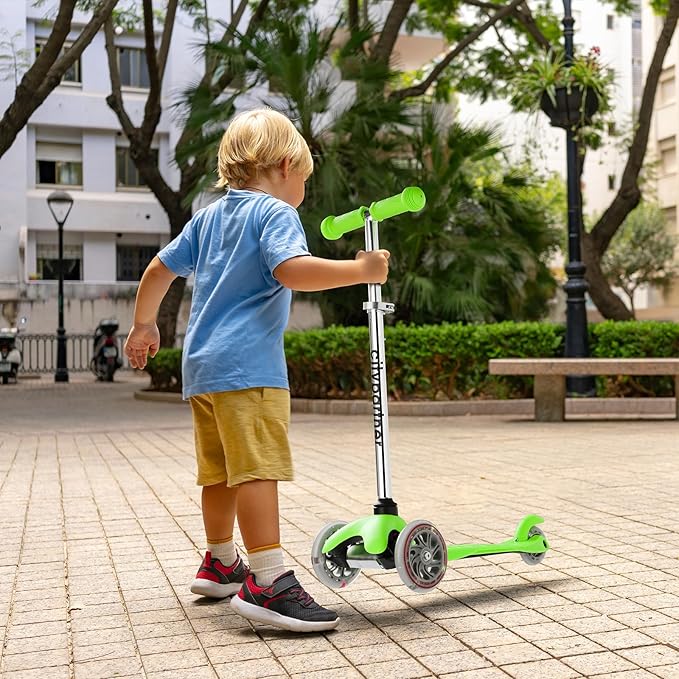 Kids 3-Wheel LED Kick Scooter - Adjustable Height, Lean-to-Steer for Boys & Girls Ages 3-8