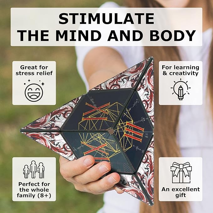 SHASHIBO Shape Shifting Box - STEM Magnetic Fidget Cube That Transforms Into Over 70 Shapes, Download Fun in Motion Toys Mobile App (Renaissance)