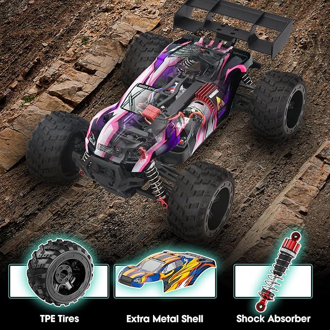 High Speed Car,Large Remote Control Truck 4X4 RTR Fast RC Cars for Adults,All Terrains RC Monster Truck Off Road Hobby Electric Vehicle Toys Birthday Christams Gifts for Kids