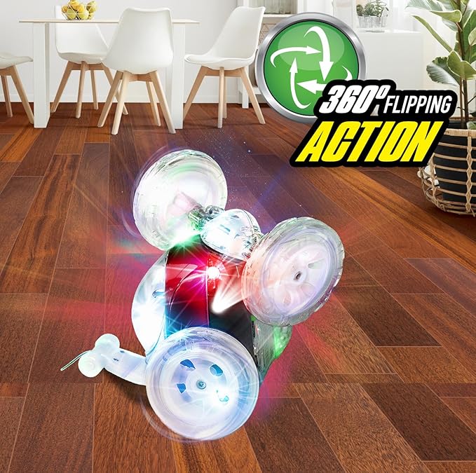 Mindscope Turbo Twisters RED 27 MHz Bright LED Light Up Stunt RC Remote Control Vehicle