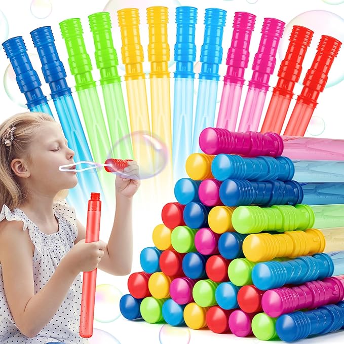 36PCS 15 inches Big Bubble Wands - Bubble Bulk in 6 Colors, Bubble Wands for Kids Summer Toy Party Favors, Birthday, Easter, Valentine Day, Carnival Prizes, Wedding, Outdoor Gifts for Girls & Boys