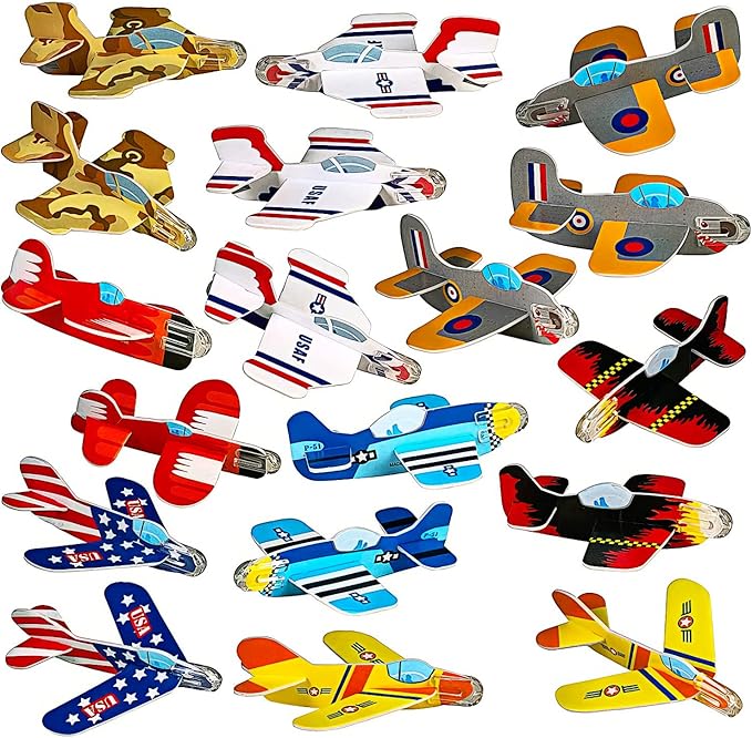 ArtCreativity Foam Airplanes For Kids - Bulk Set of 72 - Lightweight Planes with Various Designs - Individually Packed Foam Glider Planes for kids - Fun Airplane Party Favors for Boys and Girls