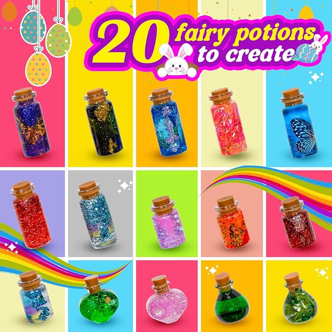 Alritz Fairy Potions Kit, Magic Mix Kit 20 Bottles, Christmas Gifts Decorations Ornaments Garden Crafts Birthday Gifts Toys for Girls and Boys 6 7 8 9 10 11 12+Years Old Families Party Indoor Outdoor
