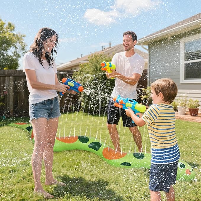 95" × 12" Extra Large Snake Sprinkler for Kids - Inflatable Kids Sprinkler for Yard, Toddler Water Outdoor Toys, Durable Splashing Fun Summer Toys for Garden Lawn, Attaches to Garden Hose