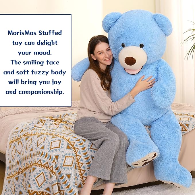 MorisMos Giant Teddy Bear Plush 5 Feet, Large Big Teddy Bears Stuffed Animals for Girlfriend Boyfriend, 5 Foot Huge Bear Gifts Baby Shower, Birthday