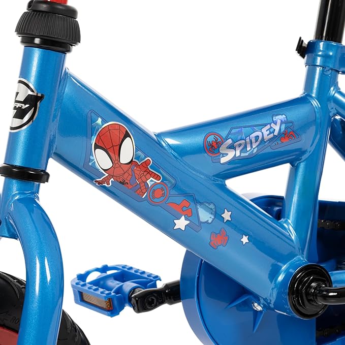 Huffy Disney and Marvel 12/16 Inch Boy's Bike for Kids, Multiple Color Options and Designs Available, Ideal for Ages 3+ Years Old, Removable Training Wheels, Adjustable Seat, Simple Coaster Brake