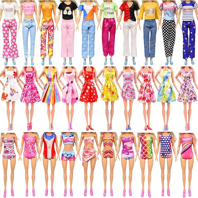 K.T. Fancy 108 Pcs 11.5 Inch Dolls Closet Wardrobe Include Clothes, Dresses, Shoes and Other Stuff for Girl Doll as Xmas Gift Present