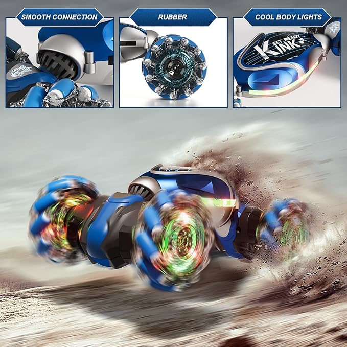 RC Stunt Cars Remote Control Car Double-Sided Driving 360° Flips Rotating Car Toy All Terrain Off-Road car,4WD Gesture Sensing Rc Cars for Teen Boys for Kids for Boys Girls Age 6-12