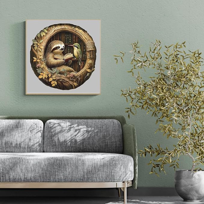 Wooden Puzzles for Adults, Wooden Jigsaw Puzzles for Adults Kids, Zoological Library Unique Shaped Wood Puzzles Adult, Creative Birthday Gifts for Friends Family Game (13.4 * 13.4in 295pcs)