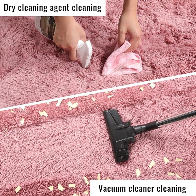 PAGISOFE Blush Pink Fluffy Shag Area Rugs for Bedroom Girls 5x7, Soft Fuzzy Shaggy Rugs for Kids Room Plush Furry Living Room Carpet Girls Teen Dorm Rugs for Home Decor Aesthetic, Nursery