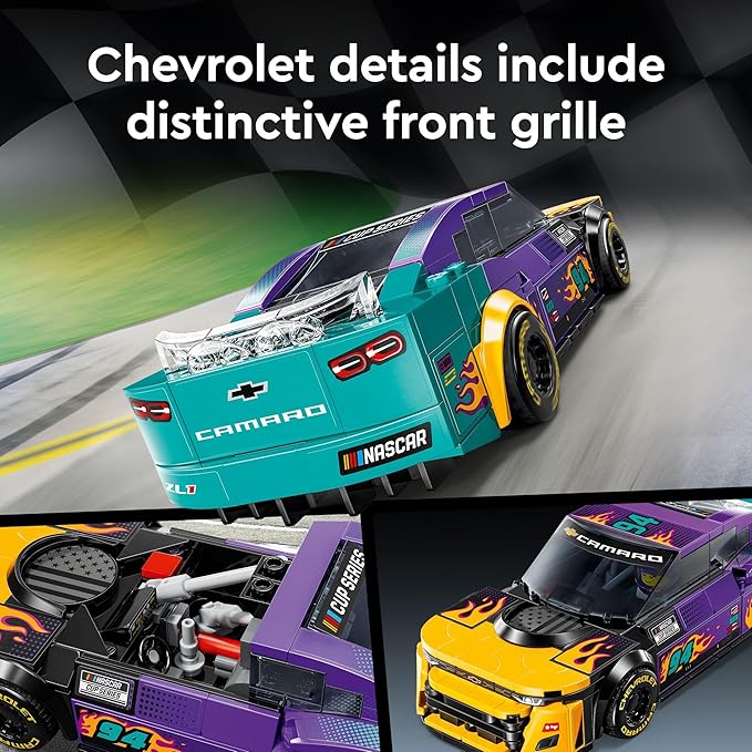 LEGO Speed Champions NASCAR Next Gen Chevrolet Camaro ZL1, Model Racecar Building Set, NASCAR Collectible Racing Toy for Kids Ages 9 and Up, 76935