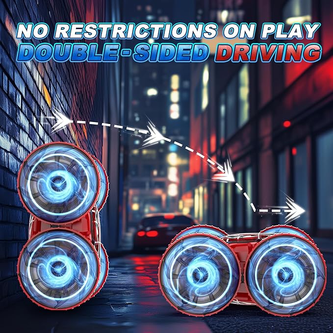 Waterproof Remote Control Car，4WD Amphibious 2.4 GHz RC Car Remote Control Boat，360°Rotation RC Stunt with LED Lights，Boys Girls Gifts All Terrain Water Beach Pool Toy Black