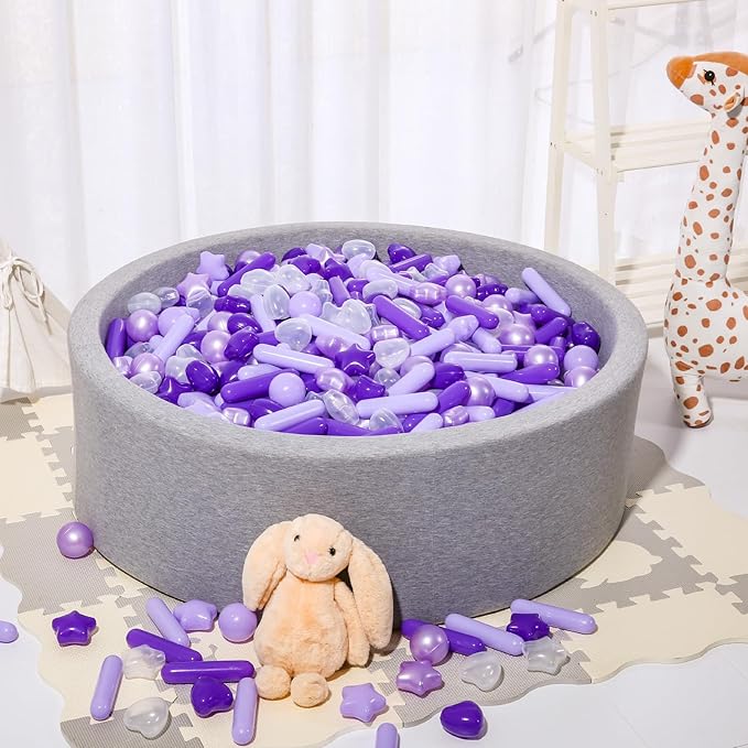 STARBOLO Ball Pit Balls for Toddlers - Macaron 100 Ball Pit Balls Crush Proof Plastic Toy Balls for Toddlers Ball Pits, Ball Pit Play Tent, Baby Pool Water Toys(Mixed Purple)