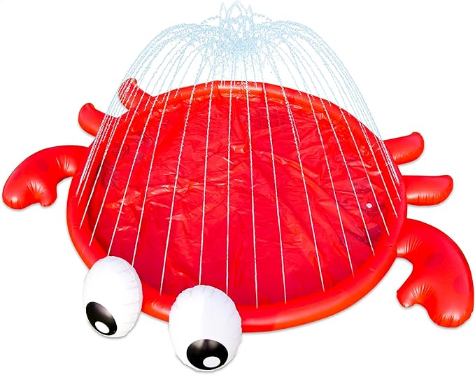 BigMouth Inc Splash Pad Sprinkler Water Toy for Kids, Outdoor Summer Backyard Spray Game for Toddlers - Crab