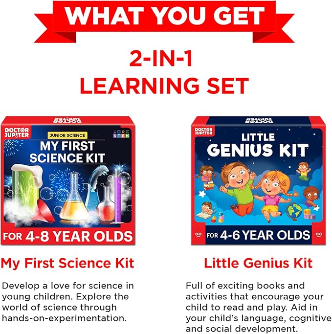 Doctor Jupiter Ultimate Gift Set of Learning| Set of ‘My First Science Kit’, ‘Little Genius Kit’ for Kids Ages 4-6|Birthday Gift for Boys, Girls| STEM Learning & Education Toys for 4,5,6 Year Old