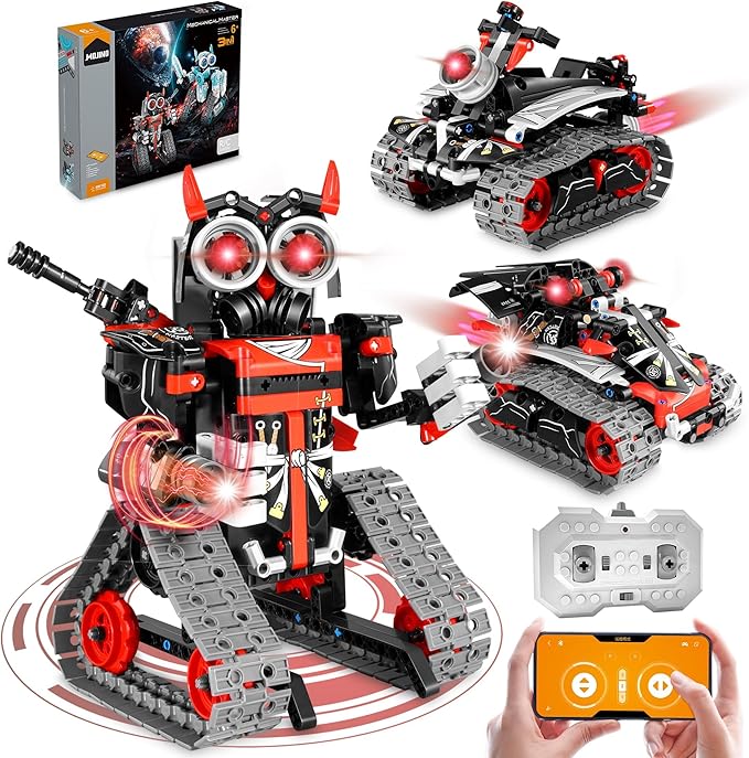 STEM Robot Building Kit for Boys 6-12, APP & Remote Control RC Toy for Kids Science LearningDIY Educational Gift Set for Age 6 7 8 9 10 11 12+ Boys & Girls