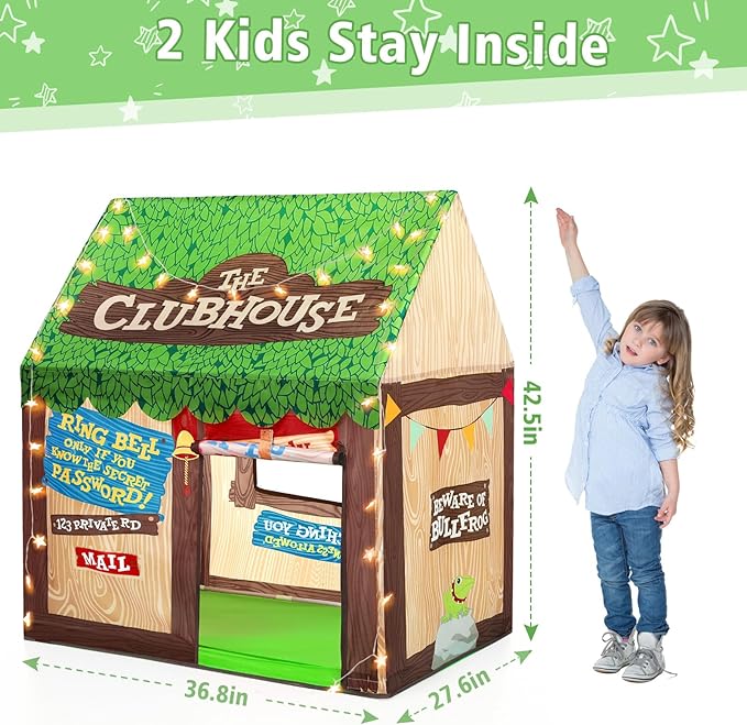 Indoor Kids Play Tents for Toddlers: with Star Lights - Cute Boys Girls Playhouse Tent Kids Fort Children Toys Tent for Christmas Birthaday