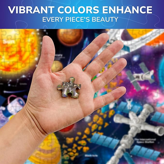 QUOKKA Puzzles for Adults 1000 Pieces - 3 Set Floor Puzzles for Kids Ages 8-10 - Learning Map of The United States World Space - Educational Games for Kids 6-8 - Toys for 12 Year Old Boys and Girls