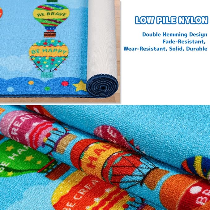Classroom Rugs, Preschool Rugs for Classroom Elementary, School Learning Seat Area Rug, Non-Slip Educational Classroom Carpet, Washable Kids Rugs for Playroom Nursery (Style 4, 13'x 7'5")