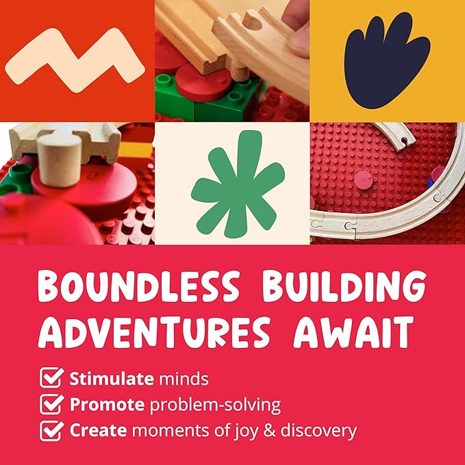 Plastic Track Connectors for Wooden Train Set - 20 Compatible Train Connectors for Duplo & Brio Train Set - Toy2 Track Connectors Spare Parts for Wooden Train Track Set - Allround Medium