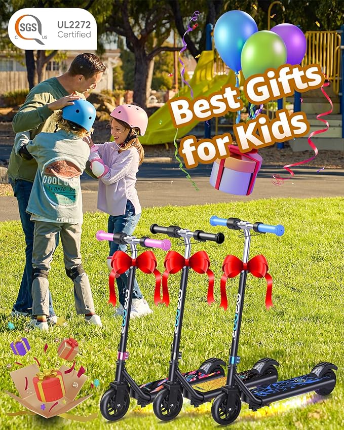 Gyroor H30 Max Electric Scooter for Kids, LED Dispaly, 150W Powerful Motor, Dual Brake System, Adjustable Height and Speed, Best Presents for Kids