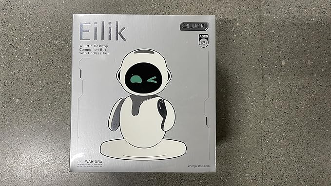 Eilik Silver - Touch Interactive Desk Companion Toys, Cute Robot Pets with Abundant Emotions. Funny Animations&Mini-Games, Birthday Gifts for Girls and Boys. Constantly Update(Chrome Silver Version)