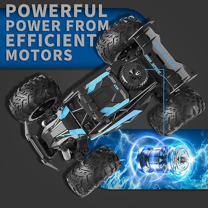 Remote Control Car, 2.4GHz 20-25KM/H Variable Speed Turbo 2-Speed Acceleration High Speed RC Car, 1:16 Off-Road Monster Truck with LED Lights and 1800mAh Rechargeable Battery – Ideal Gift for Boys 6