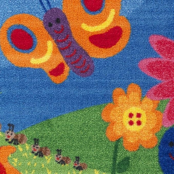 Flagship Carpets Kids and Baby Non Slip Area Rug for Home Learning or Classroom Carpet, Playroom or Kids Bedroom Mat, 3' x 5', Cutie Bugs