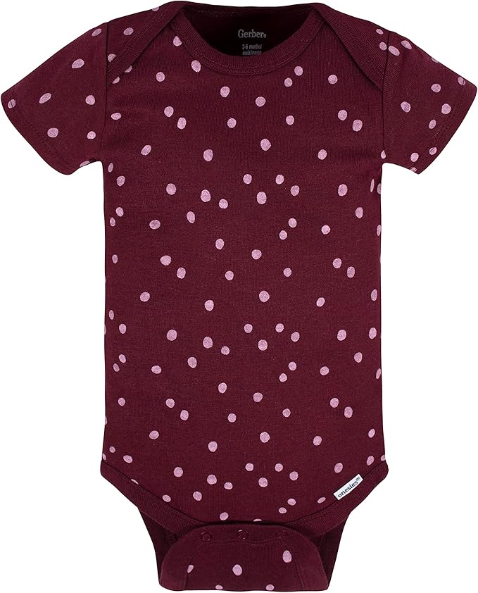 Gerber Baby Girls' 5-Pack Short Sleeve Variety Onesies Bodysuits