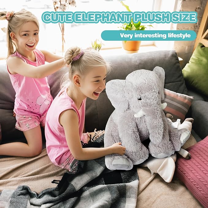 18in Elephant Stuffed Animals,Soft Elephant Plushies Toys Doll Cute Elephant Plush Toys Huggable Gifts for Boys Girls