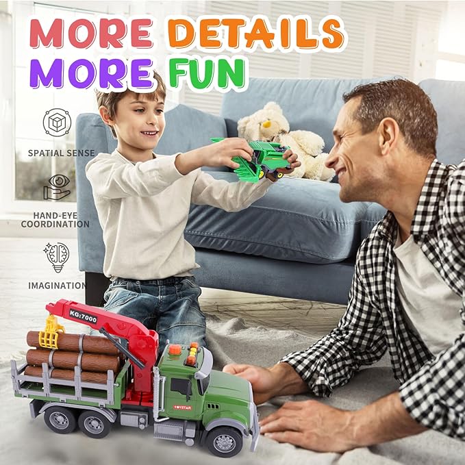Tow Truck Toy Set for Kids Ages 4 to 8 Includes Farm Truck 3 Random Metal Trucks with Hook Perfect Toddler Toys for Boys and Girls 3 Years and Up Kids Toys Fun Playtime Vehicle Collection