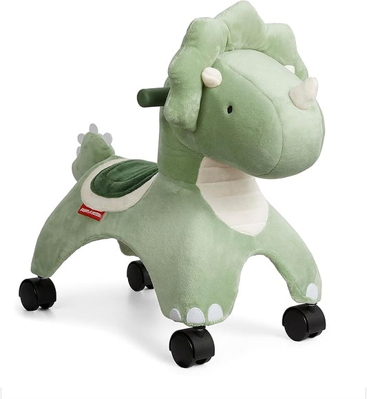 Radio Flyer Dash The Rolling Dinosaur, Ride On Toy for Toddlers Ages 1-3, Green Dinosaur Toy for Kids