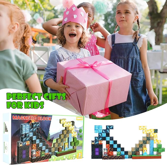 Magnetic Blocks, 3D Building Toys Set for Kids,Sensory Magnetic Cubes for Montessori Toddler,DIY Blocks Gift for Boys and Girls