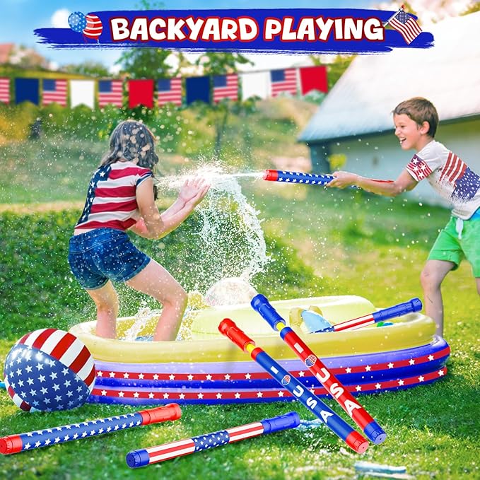Water Gun Squirt Toys for Kids Adults: Outdoor 4th of July Pool Toys for Kids Age 3-4-5-8-12 Bulk - Fun Super Blaster Water Guns for Swimming Beach Summer Outside Party Games（5 Pack）