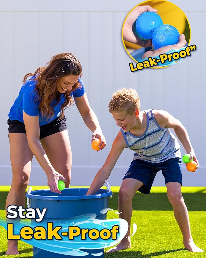 Reusable Water Bomb balloons, Magnetic Refillable Water balls - Pool Toys for Boys and Girls, Beach Outdoor Activities Water Games Toy for kids Self Sealing Water Splash Ball (5Pack)