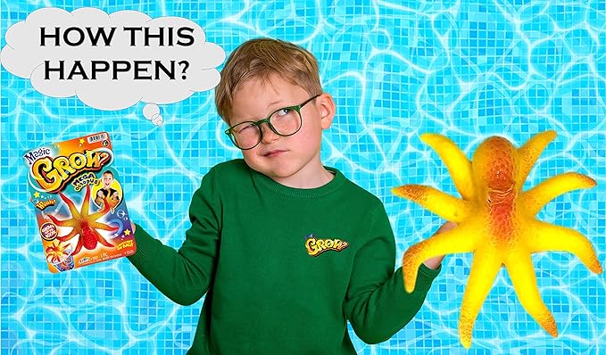 JA-RU Magic Grow Water Growing Toys (144 Units) Jumbo Water Growing Sea Creatures Toys for Kids. Bulk Ocean Themed Party Favors & Easter Basket Stuffers. 302-144p