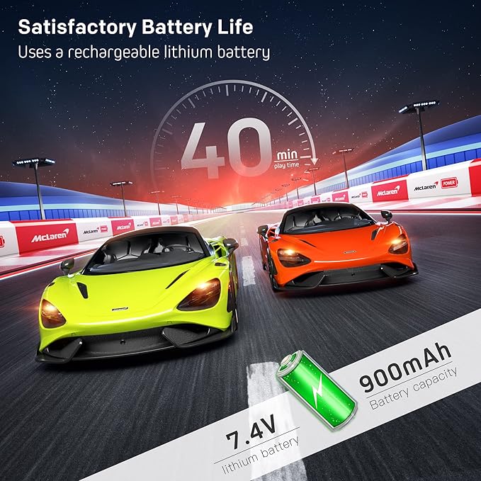 MIEBELY Remote Control Car, McLaren Rc Cars Officially Licensed 1/12 Scale 7.4V 900mAh Toy Car with 12km/h Fast Model Car Headlight for Adults Kids Boys Age 6-12 Year Birthday Ideas Gift Green
