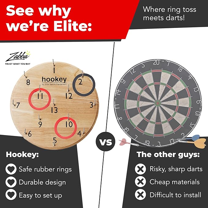 Elite Sportz Ring Toss Game -Games for Man Caves, Apartments, and Outdoor Fun - Gift for Adults and Kids - Indoor & Outdoor Games for Family and Friends - Dorm Games, Party Games, Gifts for Men Women