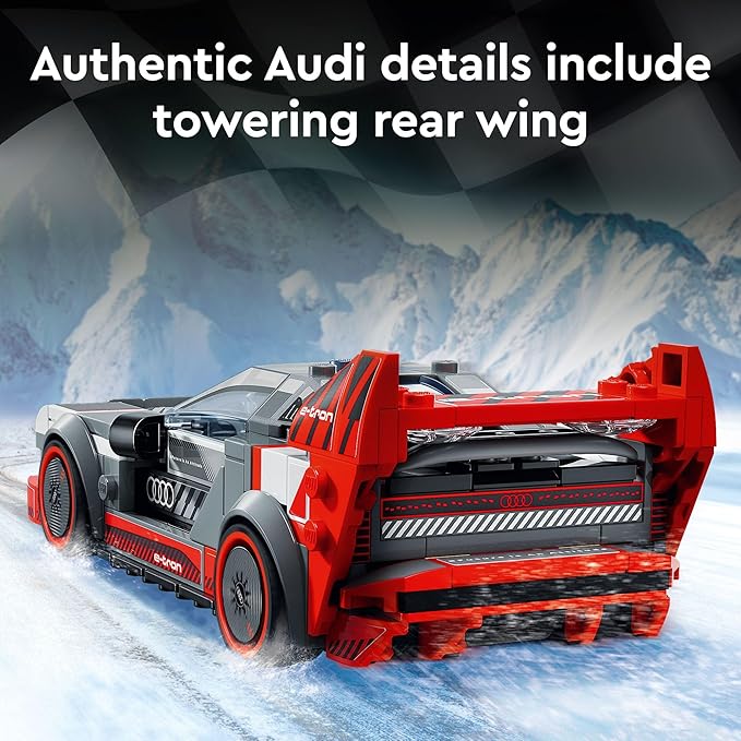 LEGO Speed Champions Audi S1 e-tron Quattro Race Car Toys - Building Toys for Kids, Boys & Girls, Ages 9+ - Design Details & 1 Minifigure - Car Model Kit Birthday Gift - 76921