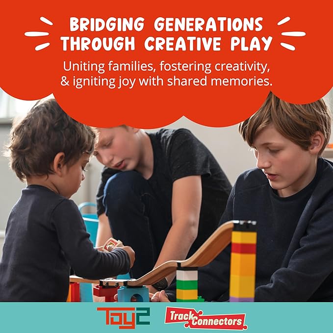 Plastic Track Connectors for Wooden Train Set - 33 Compatible Train Connectors for Duplo & Brio Train Set - Toy2 Track Connectors Spare Parts for Wooden Train Track Set - Allround Larg