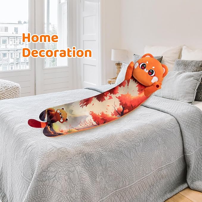 Red Panda Plush Body Pillow, Cute Stuffed Animal Soft Plushie, Big Cuddle Pillow Toy Gift for Girls (20 Inches)